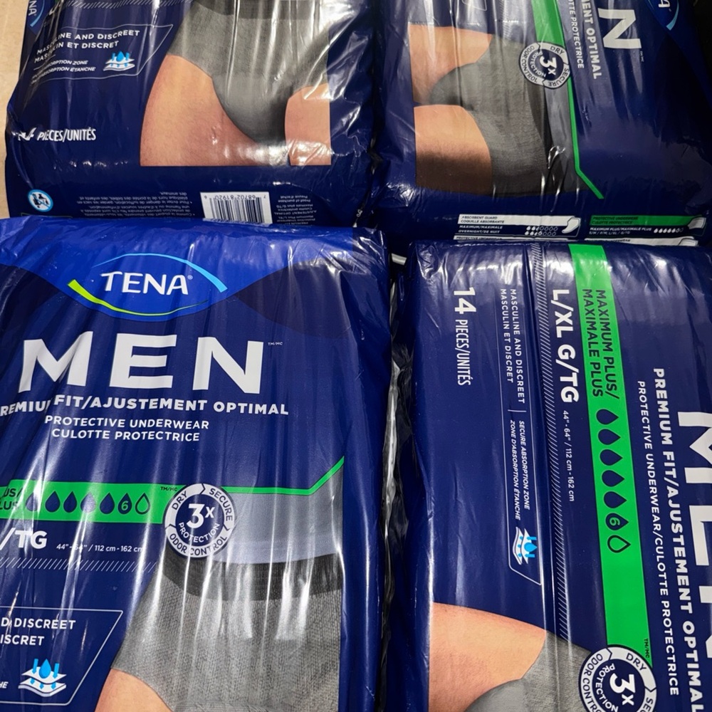 Tena Maximum Plus Premium Fit Underwear for Men L/XL 56 count